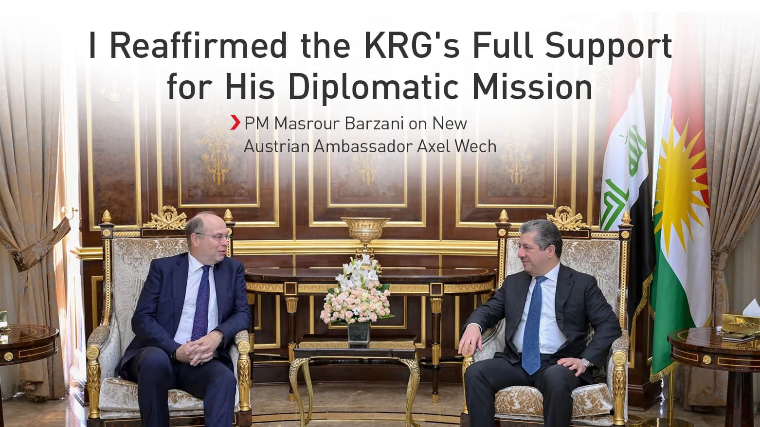 Prime Minister Masrour Barzani receives new Austrian ambassador to Iraq