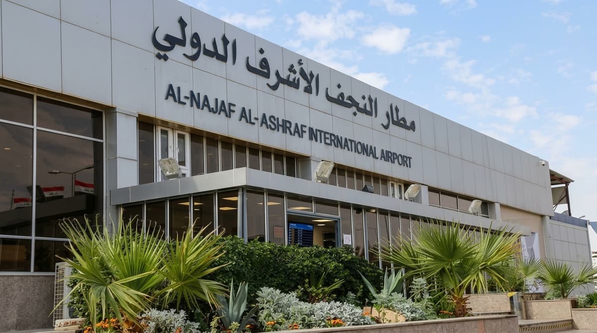 فڕۆکەخانەی نەجەف هاتووچۆی ئێرانی بە تەواوی راگرت