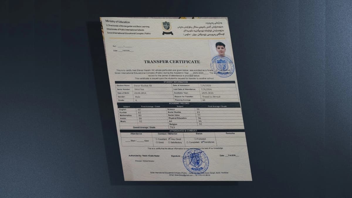 کێشەی بڕوانامەی قوتابخانەی نێودەوڵەتیی سۆران چارەسەر دەکرێ