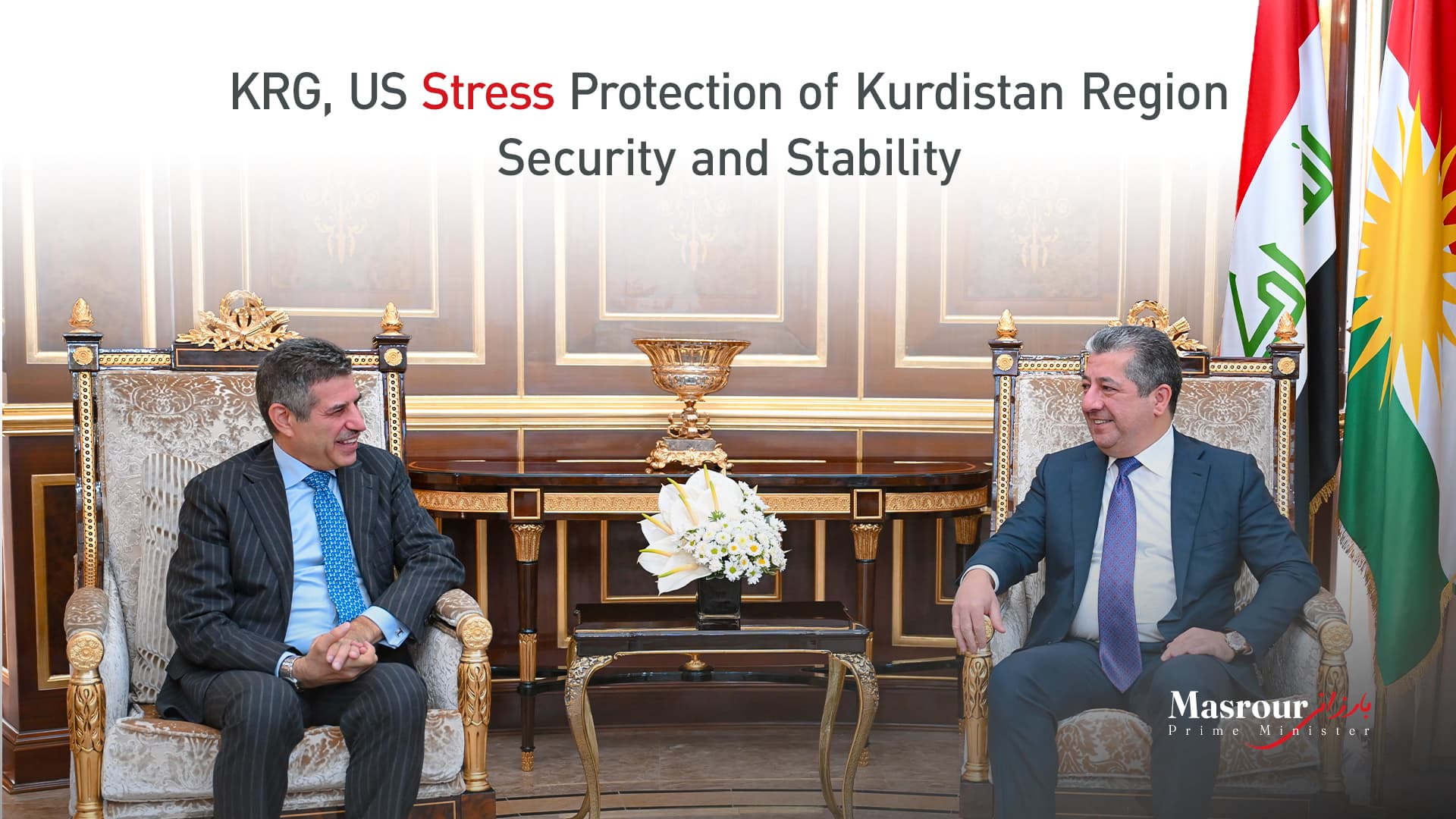 Prime Minister Barzani Receives US Embassy Chargé d'Affaires in Erbil