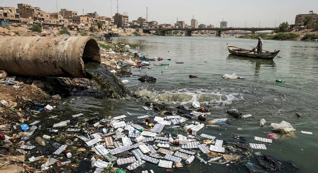 روانگەی عێراقی سەوز: دەرمان و پاشماوەی پزیشکی فڕێ دەدرێنە نێو رووبارەکان